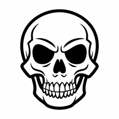 Skull vector illustration, Halloween skull vector art, skull silhouette, skull and crossbones