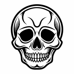 Skull vector illustration, Halloween skull vector art, skull silhouette, skull and crossbones
