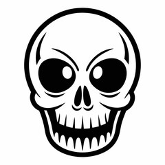 Skull vector illustration, Halloween skull vector art, skull silhouette, skull and crossbones