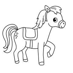 Horse coloring book for children