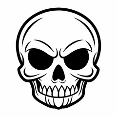 Skull vector illustration, Halloween skull vector art, skull silhouette, skull and crossbones