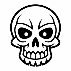 Skull vector illustration, Halloween skull vector art, skull silhouette, skull and crossbones
