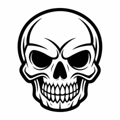 Skull vector illustration, Halloween skull vector art, skull silhouette, skull and crossbones
