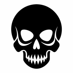 Skull vector illustration, Halloween skull vector art, skull silhouette, skull and crossbones