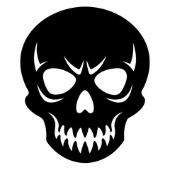 Skull vector illustration, Halloween skull vector art, skull silhouette, skull and crossbones