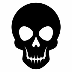 Skull vector illustration, Halloween skull vector art, skull silhouette, skull and crossbones