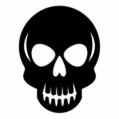Skull vector illustration, Halloween skull vector art, skull silhouette, skull and crossbones