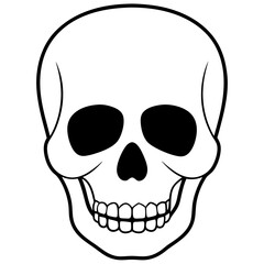Skull vector illustration, Halloween skull vector art, skull silhouette, skull and crossbones