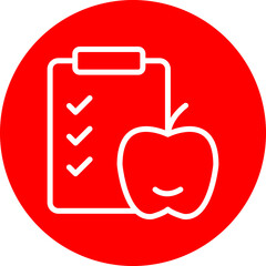 To Do List Vector Line White Circle Red