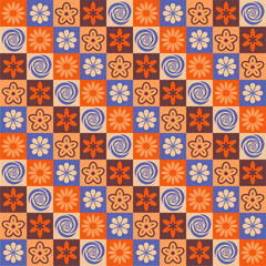 Seamless decorative pattern with flowers wallpaper festive birthday background art decor design for textile, paper	
