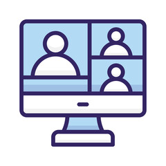 Grab this amazing icon of online meeting in modern style