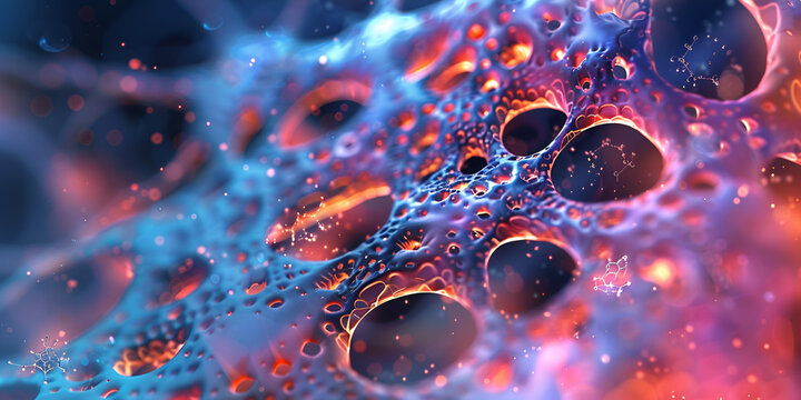 Explore the surreal landscape of a plant cell vacuole, where fluid-filled vesicles shimmer like pools of liquid light, spontaneous generation, proenzyme , synaptic gap