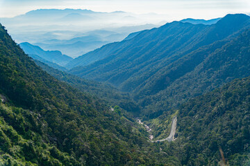 Fototapeta premium High-altitude landscape. Highlands, the road to Dalat in Vietnam. 