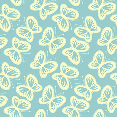 Seamless vector illustration print pattern background wallpaper with butterflies summer spring for textile, paper, pack etc 