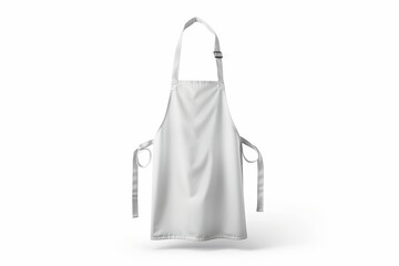 White blank apron, apron mockup on white background