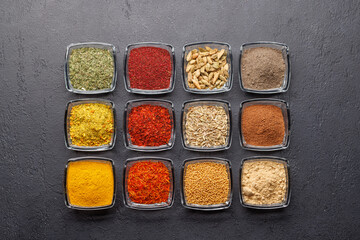 Various spices on the table