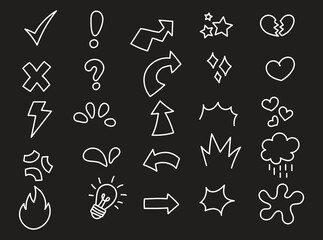 Expression cartoon hand drawn black and white vector