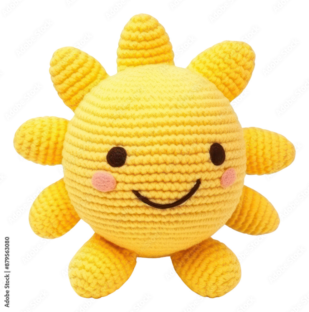 Sticker PNG Sun toy plush cute.