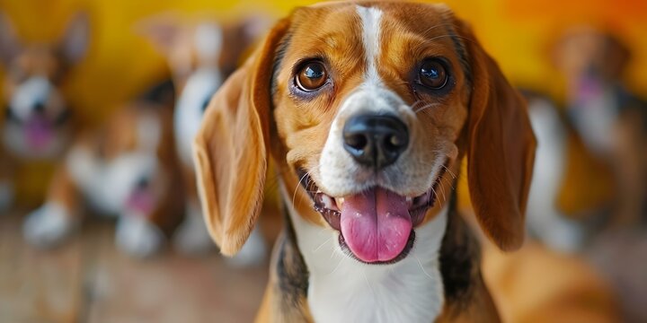 Bley a playful beagle at a bustling doggy daycare spreads joy. Concept Pets, Beagles, Doggy Daycare, Joy, Playfulness
