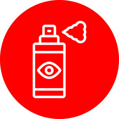 Tear Gas Vector Line White Circle Red