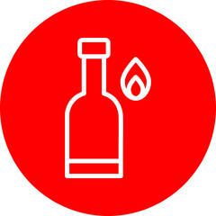 Molotov Vector Line White Circle Red