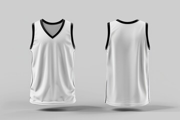 Blank white basketball uniform mockup