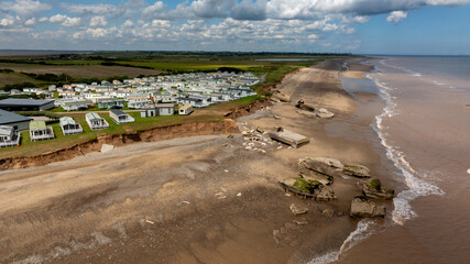 Coastal Erosion, Holderness Coast UK. Holderness is an area of the East Riding of Yorkshire, on the north-east coast of England. An area of rich agricultural land,