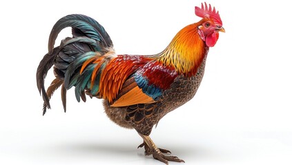 Fototapeta premium Vibrant Rooster with Colorful Plumage