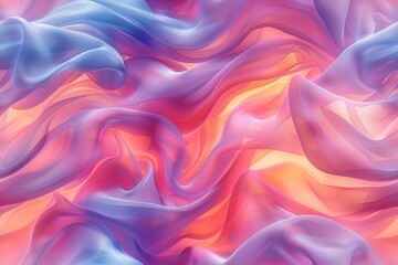 Fototapeta premium Abstract Background with Wavy Pink and Blue Fabric