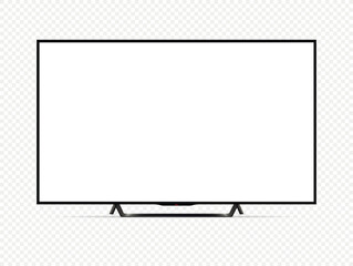 Obraz premium Modern led TV with blank screen mockup isolated on transparent background