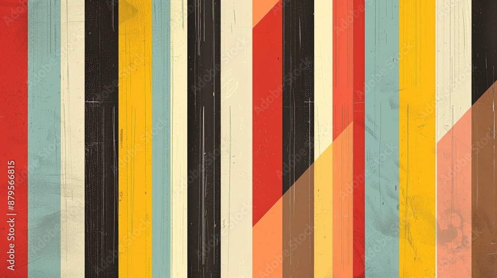Poster stripe patterns in graphic design create a distinctive look. varying width, color, and direction add
