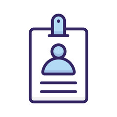 Employee id card vector design, entry pass icon in modern style