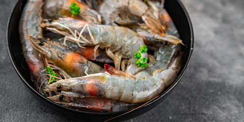 raw shrimp seafood prawn food fresh meal food snack on the table copy space food background rustic top view 