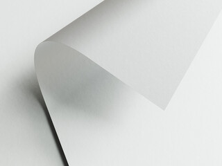 3D illustration. Folded sheet of paper mockup isolated.