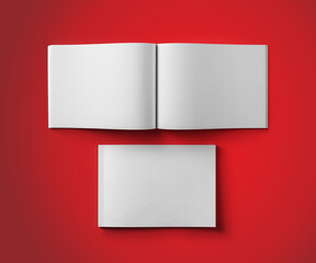 3D Illustration. Book and magazine mockup isolated on background.