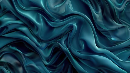 Obraz premium A tranquil flow of smoke swirls in a seamless pattern, where vibrant indigo merges with shades of teal to mimic a luxurious silk texture.