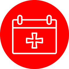 Columbus Day Vector Line White Circle Red