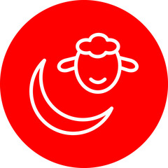 Eid Al Adha Vector Line White Circle Red