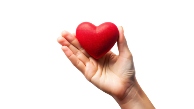 Hands holding heart symbolizes love and care in a romantic gesture