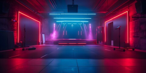 Image of laser gymnastics studio with interactive choreography practice in progress. Concept This specific description would likely not translate well to a photo