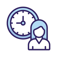 An icon depicting a person and a clock, symbolizing efficient time management practices