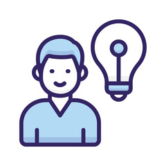 A man with light bulb showing innovative thinking modern concept vector