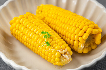 corn cob natural food fresh appetizer meal food snack on the table copy space food background rustic top view 