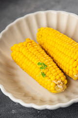 corn cob natural food fresh appetizer meal food snack on the table copy space food background rustic top view 