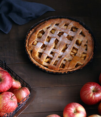 traditional homemade apple pie for dessert