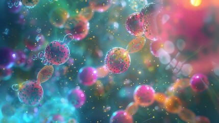 Microscopic view of cells undergoing genetic modification