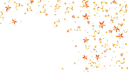 Magic gold confetti starburst fireworks and elements for congratulation, carnival, birthday, winner and holiday