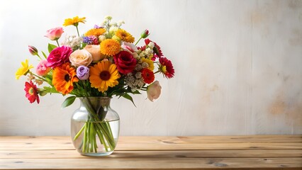 vase with flowers on a bright minimalist background