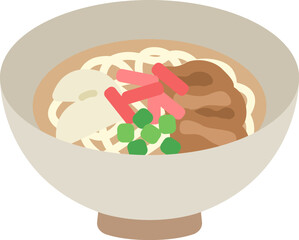 沖縄そばのアイコンのイラスト