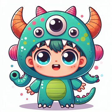 Сhild in Cute Monster Costume